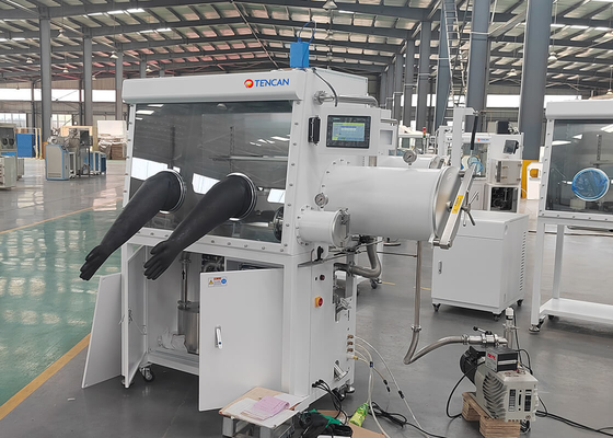 TENCAN Laboratório Caixa de luvas purificadas GBP1000D-4 (1200) Caixa de luvas de trabalho de dois lados Sistemas de purificação de gás para baterias de íons de lítio