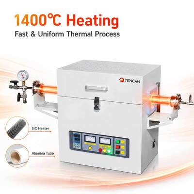 Forno Tubular Elétrico a Vácuo de Laboratório Grande Alta Temperatura 1400C Forno de Tubos de Zona Única Preço com Tubos de Quartzo de Alta Pureza