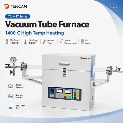 Forno Tubular Elétrico a Vácuo de Laboratório Grande Alta Temperatura 1400C Forno de Tubos de Zona Única Preço com Tubos de Quartzo de Alta Pureza