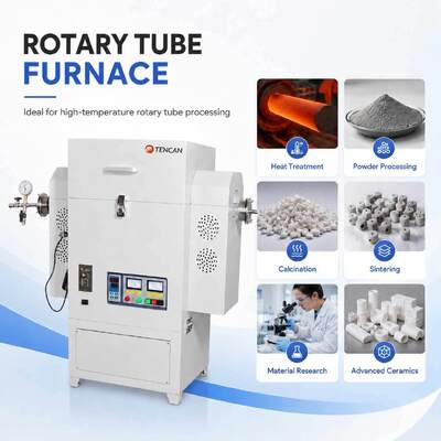 Tencan TC-12NRT alta temperatura 1200c laboratório vácuo forno tubular mosi2 elemento de aquecimento de alta pureza quartzo/material de alumina