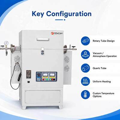 Tencan TC-12NRT alta temperatura 1200c laboratório vácuo forno tubular mosi2 elemento de aquecimento de alta pureza quartzo/material de alumina