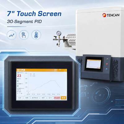 TENCAN MoSi2 aquecimento 1600C forno de tubo de vácuo TC-16MT tipo B termocouple forno de laboratório dividido 30 segmentos programável avançado