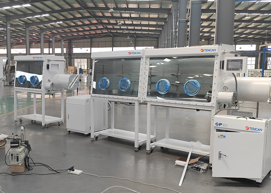 Utilização em laboratório GBP 750S-4 ((1800) Sistema de regeneração de luvas de gás inerte com 4 luvas para um lado