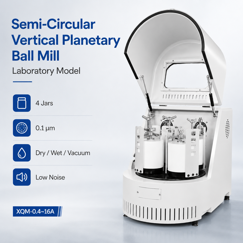16L Capacity Planetary Ball Mill with Four-Jar Synchronous Operation for 0.1μm Nano Powder Grinding