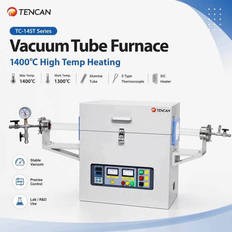 Forno Tubular Elétrico a Vácuo de Laboratório Grande Alta Temperatura 1400C Forno de Tubos de Zona Única Preço com Tubos de Quartzo de Alta Pureza